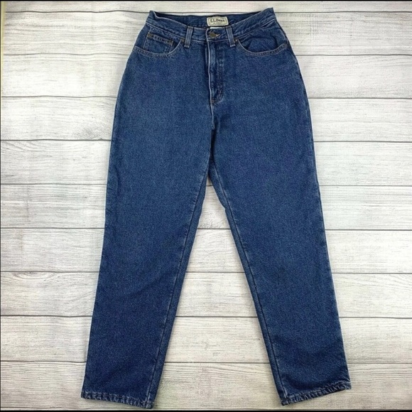 L.L. Bean High Waisted Fleece Lined Jeans 8 - Picture 2 of 9